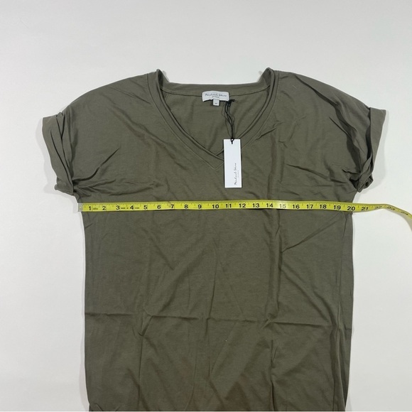 Michael Stars Cara V Neck Tee Shirt Dress Olive Green - Picture 6 of 7
